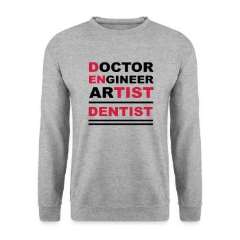 zahnarzt arzt ingenieur künstler - Sweat-shirt Unisexe - gris chiné - Devant - Alina (178cm) & Michal (187cm)