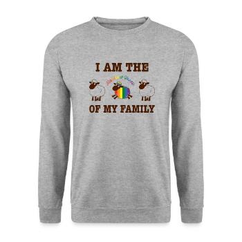 Rainbow sheep LGBT rengaine Droit Pride - Sweat-shirt Unisexe - gris chiné - Devant - Alina (178cm) & Michal (187cm)