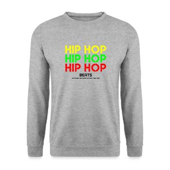 Hip Hop, I love Hip Hop, Hip Hop Hoodies, Hip Hop - Unisex Sweatshirt - salt & pepper - Front - Alina (178cm) & Michal (187cm)