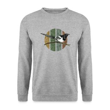 Bird - Unisex Sweatshirt - salt & pepper - Front - Alina (178cm) & Michal (187cm)