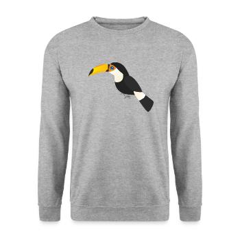 Toucan géant - Sweat-shirt Unisexe - gris chiné - Devant - Alina (178cm) & Michal (187cm)