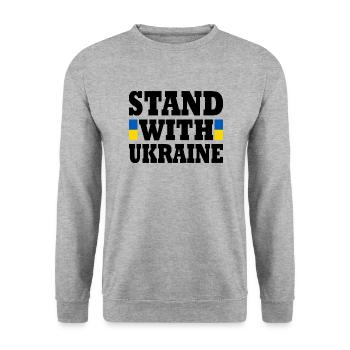 stand with ukraine - Unisex Sweatshirt - salt & pepper - Front - Alina (178cm) & Michal (187cm)