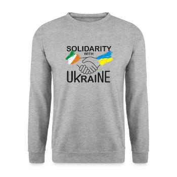 Ireland in solidarity with Ukraine - Unisex Sweatshirt - salt & pepper - Front - Alina (178cm) & Michal (187cm)