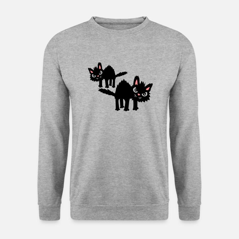 Team lustige Katzen - Unisex Pullover - Weißgrau meliert