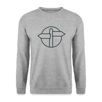Blank direction sign in a circle - Unisex Sweatshirt - salt & pepper - Front - Alina (178cm) & Michal (187cm)