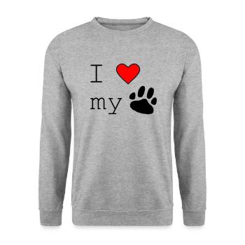 I love my dog - Unisex Sweatshirt - salt & pepper - Front - Alina (178cm) & Michal (187cm)