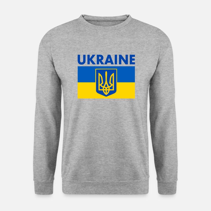 Ukraine - Unisex Pullover - Weißgrau meliert