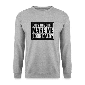 Look chemise chauve citation - Sweat-shirt Unisexe - gris chiné - Devant - Alina (178cm) & Michal (187cm)
