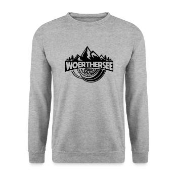 Wörthersee Wheel - Unisex Pullover - Weißgrau meliert - Vorne - Alina (178cm) & Michal (187cm)