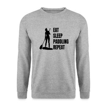 Stehpaddeln Stand Up Paddling Stehpaddler Surfen - Unisex Pullover - Weißgrau meliert - Vorne - Alina (178cm) & Michal (187cm)