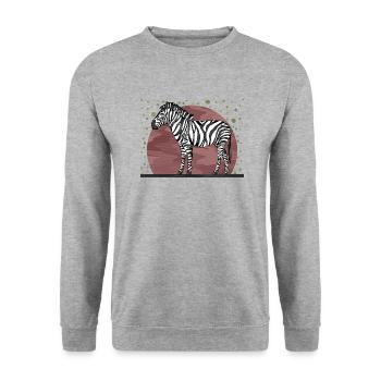 Zebra - Unisex Pullover - Weißgrau meliert - Vorne - Alina (178cm) & Michal (187cm)