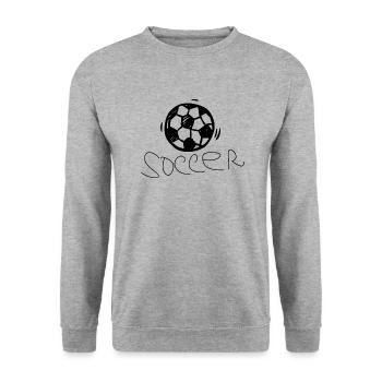 Fußball Soccer - Unisex Pullover - Weißgrau meliert - Vorne - Alina (178cm) & Michal (187cm)