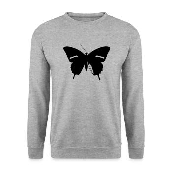 Butterfly Nature Butterflies Vector 9 - Unisex Sweatshirt - salt & pepper - Front - Alina (178cm) & Michal (187cm)