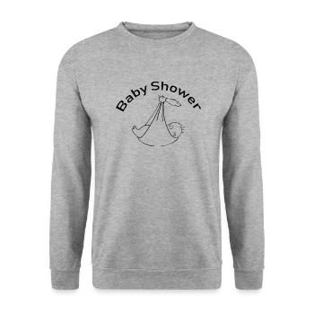 Grossesse Baby shower Babyshower Boy Girl - Sweat-shirt Unisexe - gris chiné - Devant - Alina (178cm) & Michal (187cm)