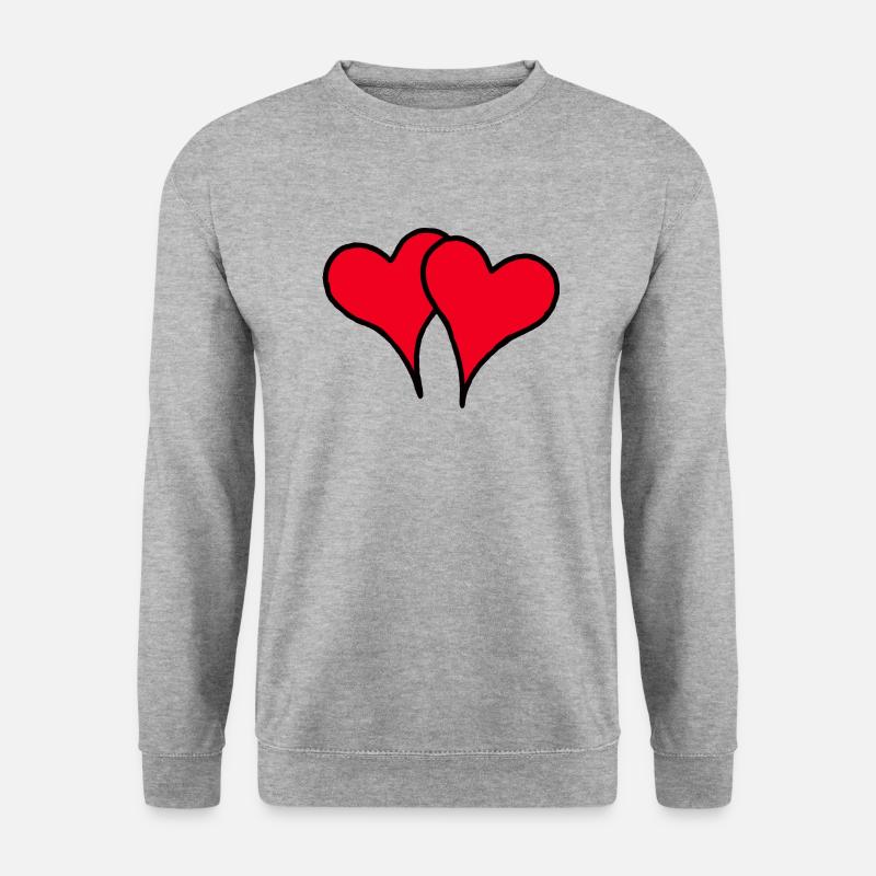 Valentis Herzen - Unisex Pullover - Weißgrau meliert