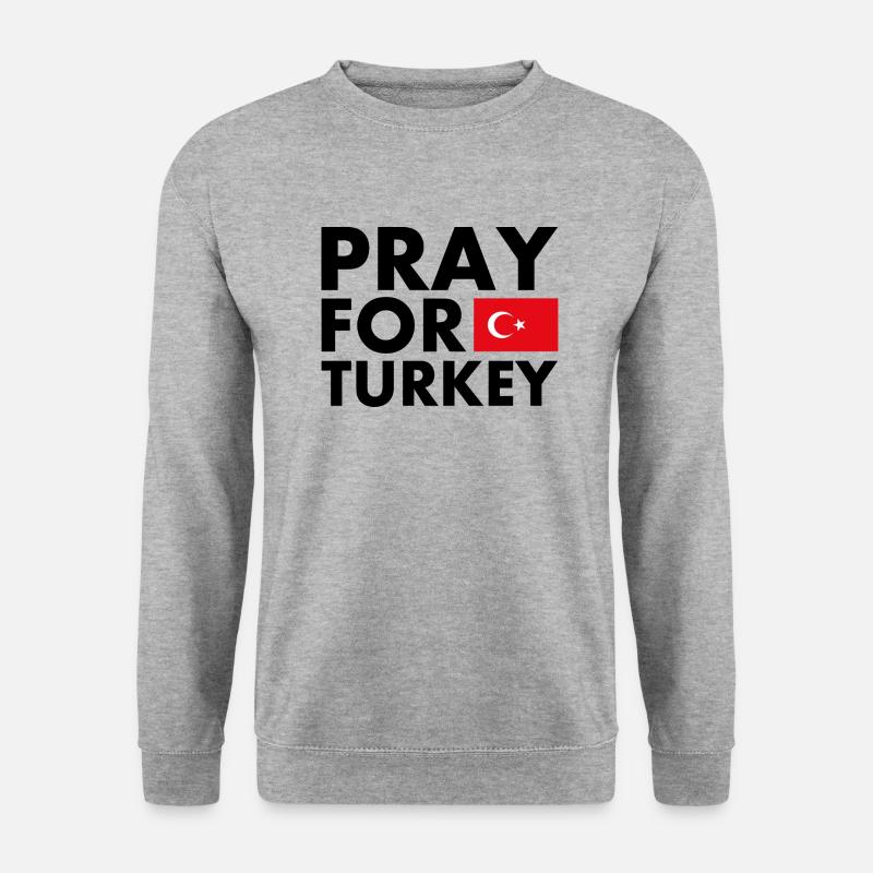 Pray for turkey - Unisex Pullover - Weißgrau meliert