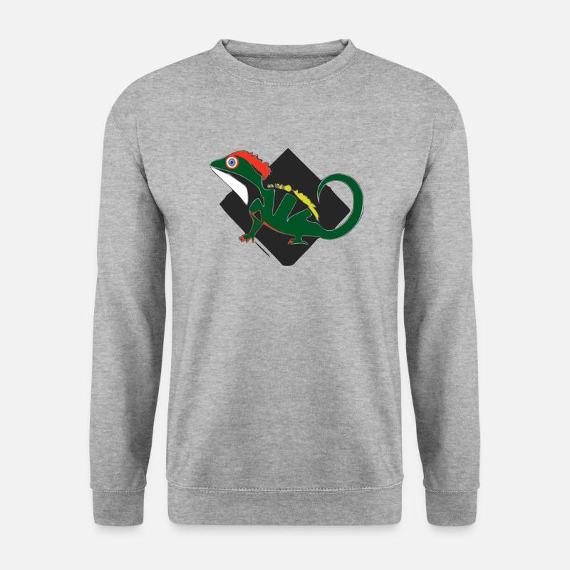 Die Eidechse - Unisex Pullover - Weißgrau meliert