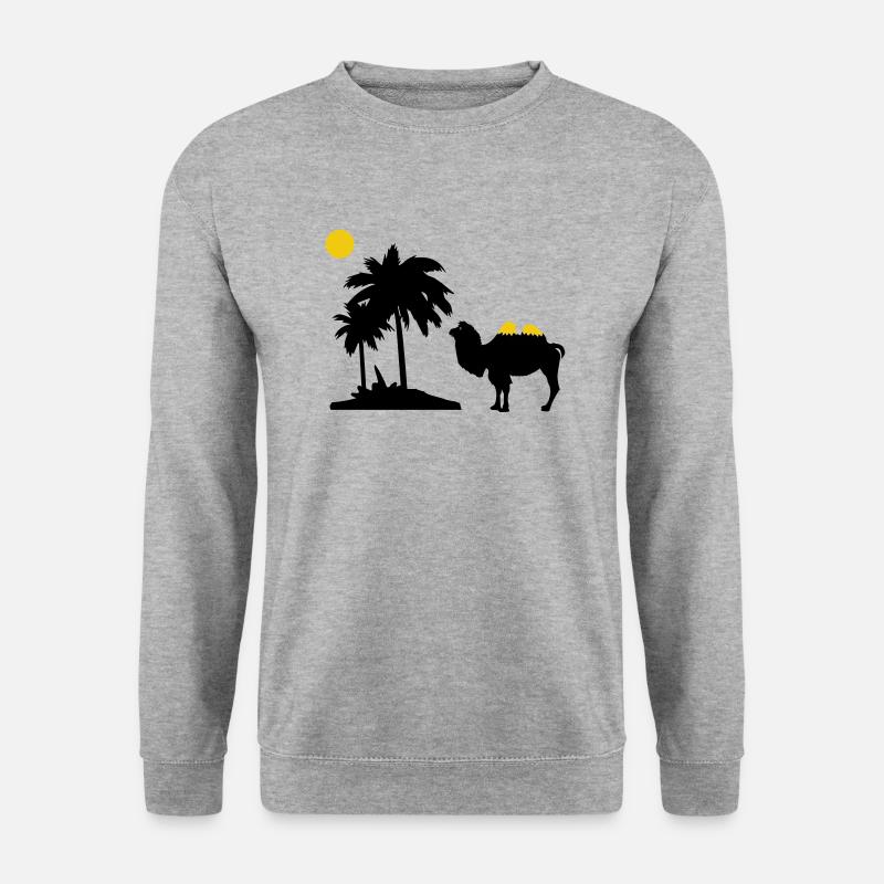 Kamel - Unisex Pullover - Weißgrau meliert