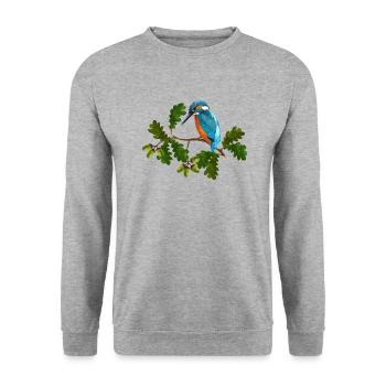 Colorful bird - Unisex Sweatshirt - salt & pepper - Front - Alina (178cm) & Michal (187cm)