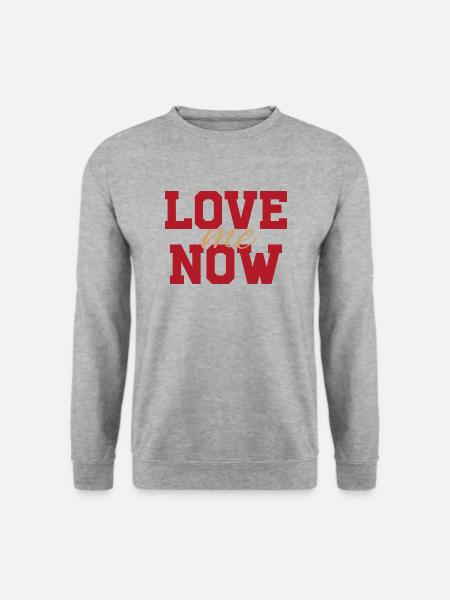 Love Me Now klassisches T-Shirt - Unisex Pullover - Weißgrau meliert