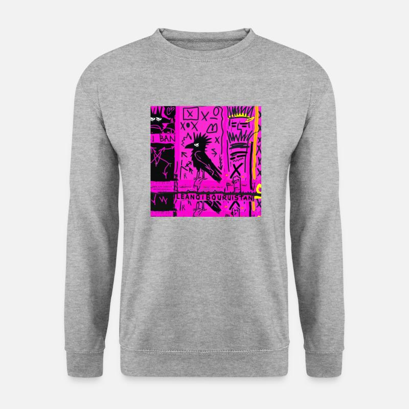 PUNK CROW - Unisex Pullover - Weißgrau meliert