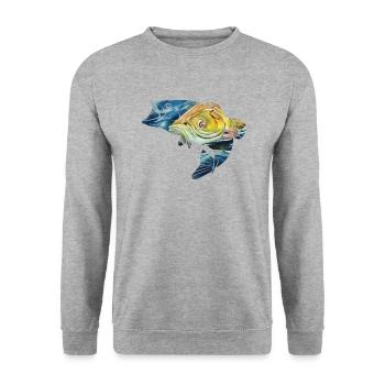 Pêche Pêche Pêcheurs Pêche Hameçons - Sweat-shirt Unisexe - gris chiné - Devant - Alina (178cm) & Michal (187cm)