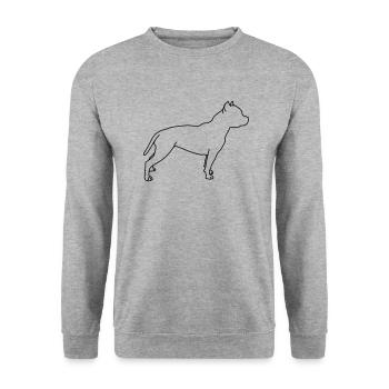 Pitbull Lineart 1 - Unisex Sweatshirt - salt & pepper - Front - Alina (178cm) & Michal (187cm)