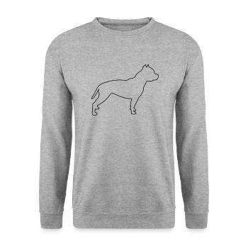 Pitbull Contours 1 - Unisex Sweatshirt - salt & pepper - Front - Alina (178cm) & Michal (187cm)