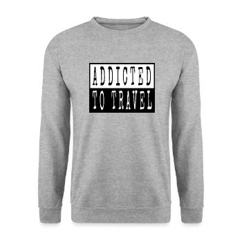 geek traveling backpacking attitude - Unisex Pullover - Weißgrau meliert - Vorne - Alina (178cm) & Michal (187cm)