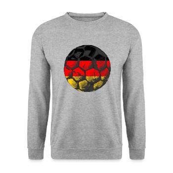 Deutschland Flagge Deutsche Fahne Used Look Heimat - Unisex Pullover - Weißgrau meliert - Vorne - Alina (178cm) & Michal (187cm)