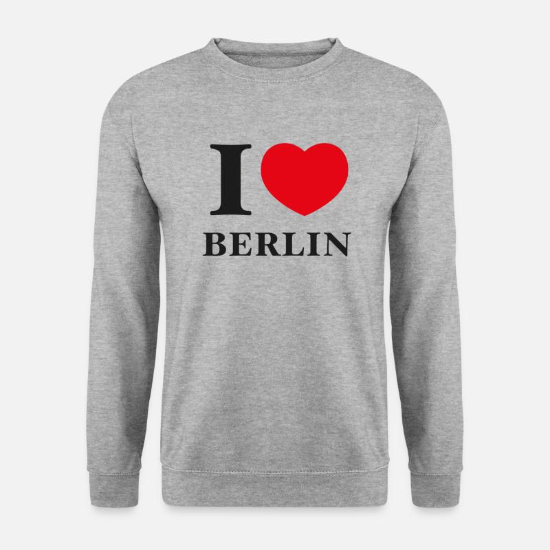 I Love Berlin - Unisex Pullover - Weißgrau meliert