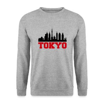 Ligne d’horizon de Tokyo - Sweat-shirt Unisexe - gris chiné - Devant - Alina (178cm) & Michal (187cm)