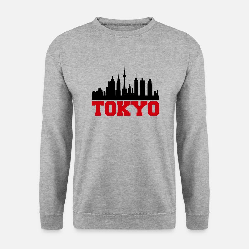 tokyo skyline - Unisex Pullover - Weißgrau meliert
