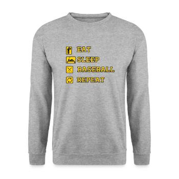EAT SLEEP BASEBALL REPEAT - Unisex Sweatshirt - salt & pepper - Front - Alina (178cm) & Michal (187cm)