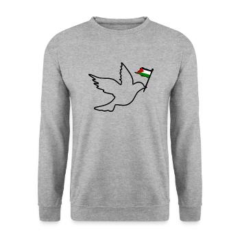 Free palestine - Sweat-shirt Unisexe - gris chiné - Devant - Alina (178cm) & Michal (187cm)