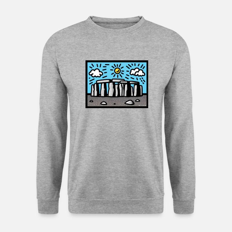 Stonehenge-Kunst - Unisex Pullover - Weißgrau meliert