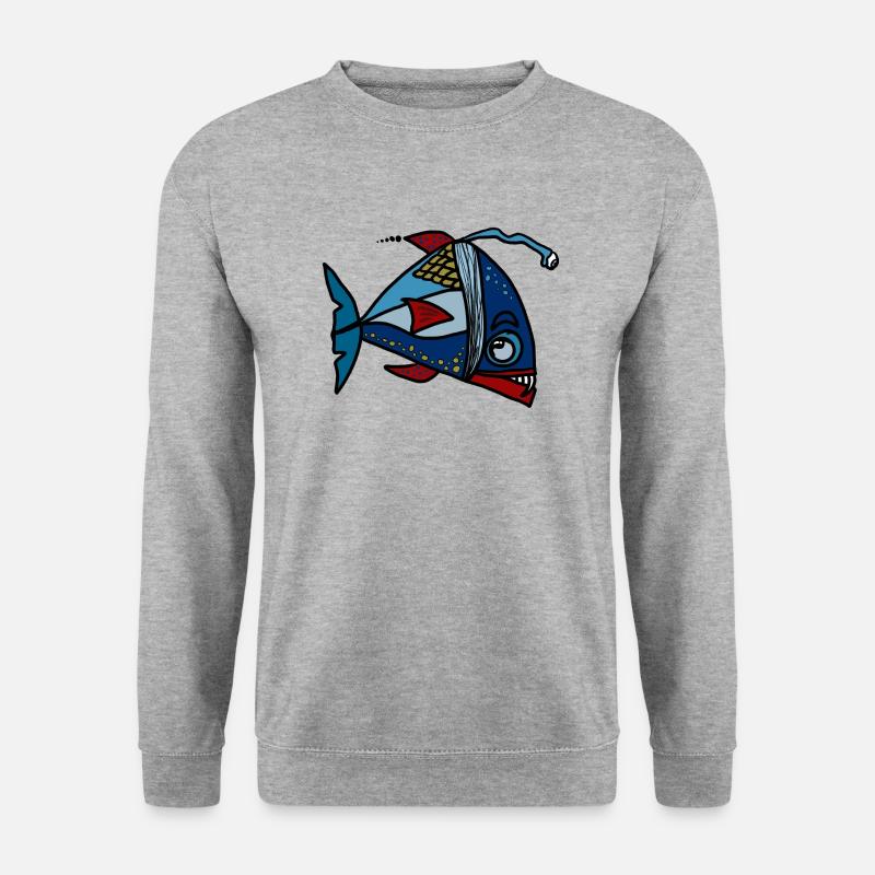 Fisch - Unisex Pullover - Weißgrau meliert