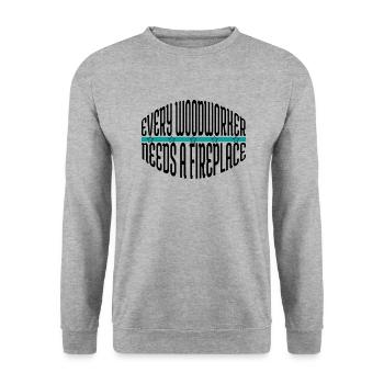 cool logging lumberjackwoodworking - Unisex Sweatshirt - salt & pepper - Front - Alina (178cm) & Michal (187cm)