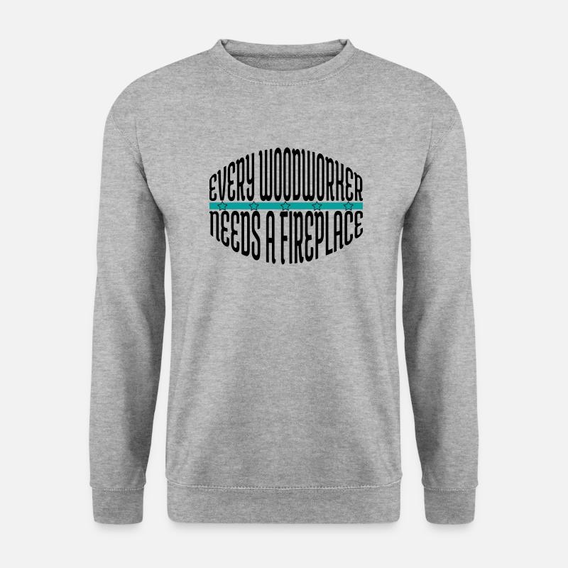 cool logging lumberjackwoodworking - Unisex Pullover - Weißgrau meliert