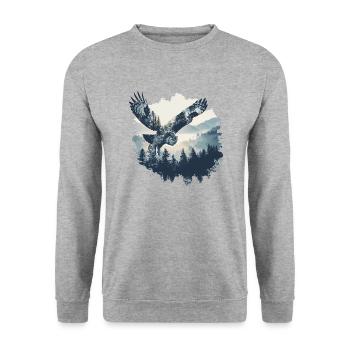 Owl Animal Baby Owls Bird Chick Woodland Nature - Unisex Sweatshirt - salt & pepper - Front - Alina (178cm) & Michal (187cm)