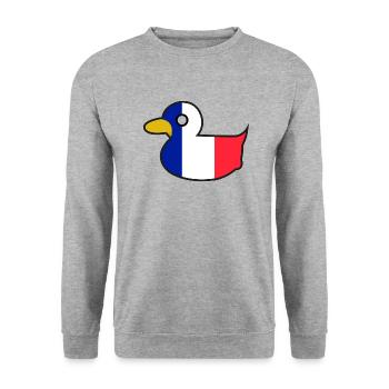 France Duck For French People who Love France - Unisex Sweatshirt - salt & pepper - Front - Alina (178cm) & Michal (187cm)