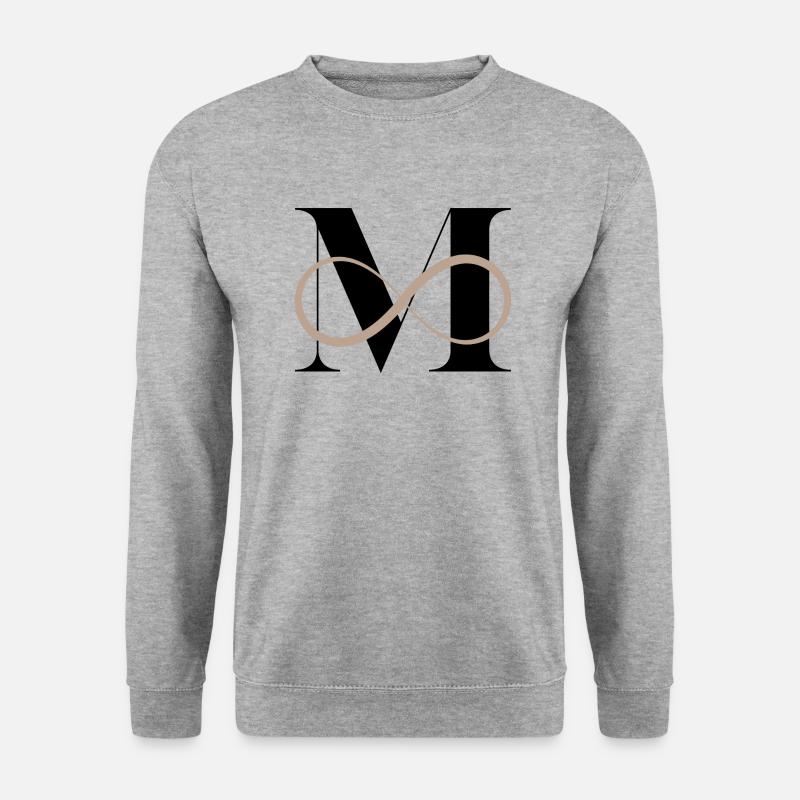 Unendlicher Buchstabe m - Unisex Pullover - Weißgrau meliert