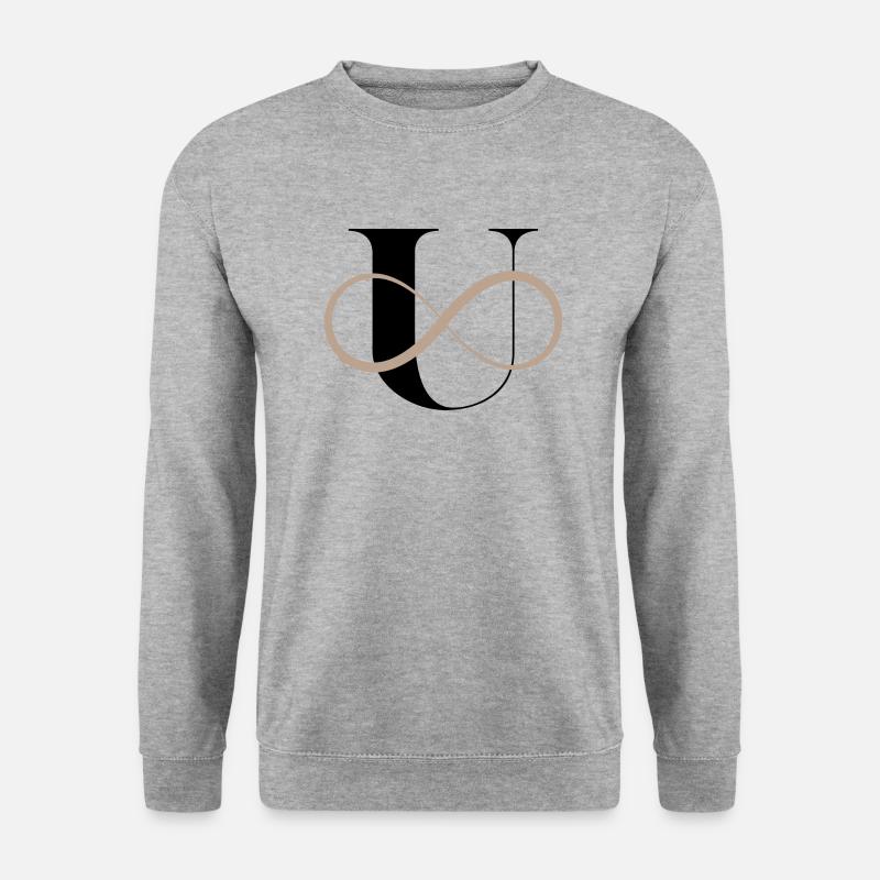 Unendlicher Buchstabe u - Unisex Pullover - Weißgrau meliert