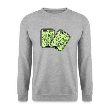 Micro Chip 2 - Unisex Sweatshirt - salt & pepper - Front - Alina (178cm) & Michal (187cm)