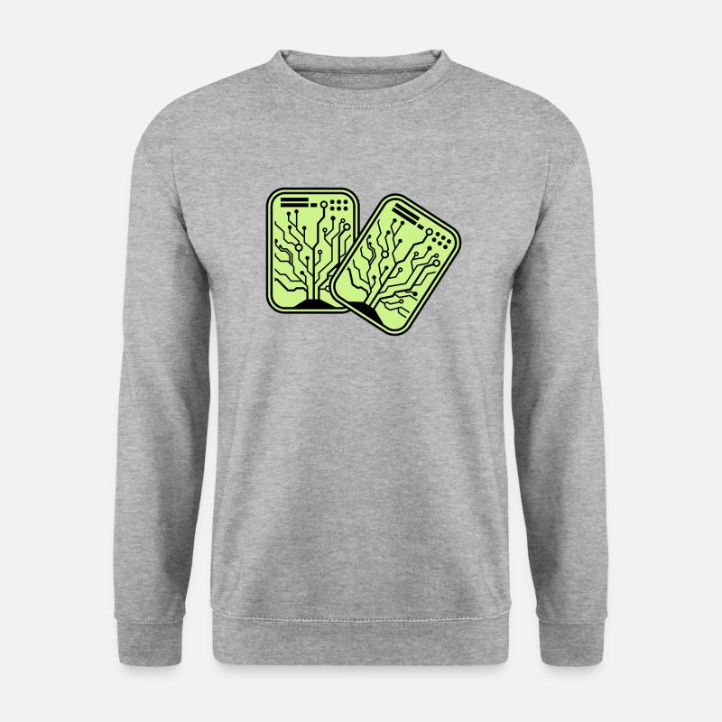 micro chip 2 - Unisex Pullover - Weißgrau meliert