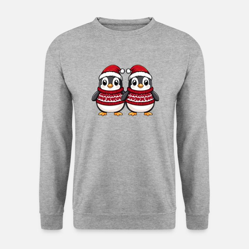Pinguin Weihnachten Team - Unisex Pullover - Weißgrau meliert