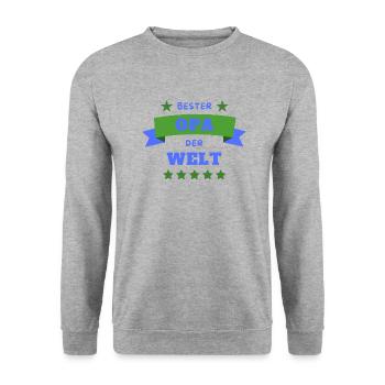 Bester Opa der Welt - Unisex Pullover - Weißgrau meliert - Vorne - Alina (178cm) & Michal (187cm)