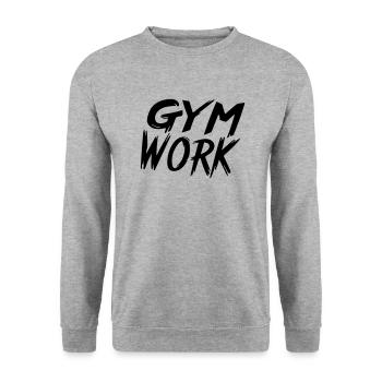 Fitnessstudioarbeit - Unisex Pullover - Weißgrau meliert - Vorne - Alina (178cm) & Michal (187cm)