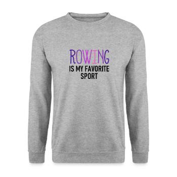 Rowing is my favorite Sport - Rudern - Ruderin - Unisex Pullover - Weißgrau meliert - Vorne - Alina (178cm) & Michal (187cm)