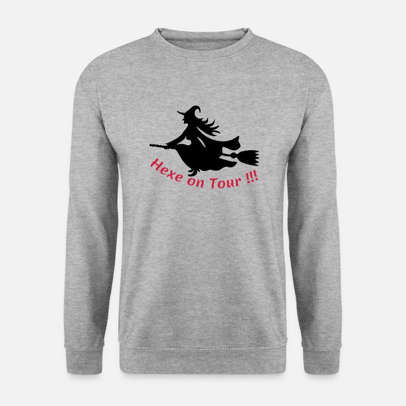 Hexe-on-Tour - Unisex Pullover - Weißgrau meliert